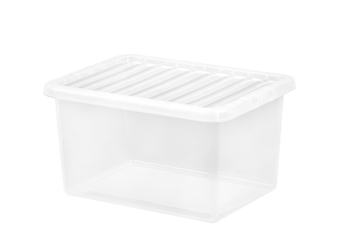 Wham 25L Crystal Clear Plastic Storage Box Containers With Lids Wham 25L Crystal Clear Plastic Storage Box Containers With Lids